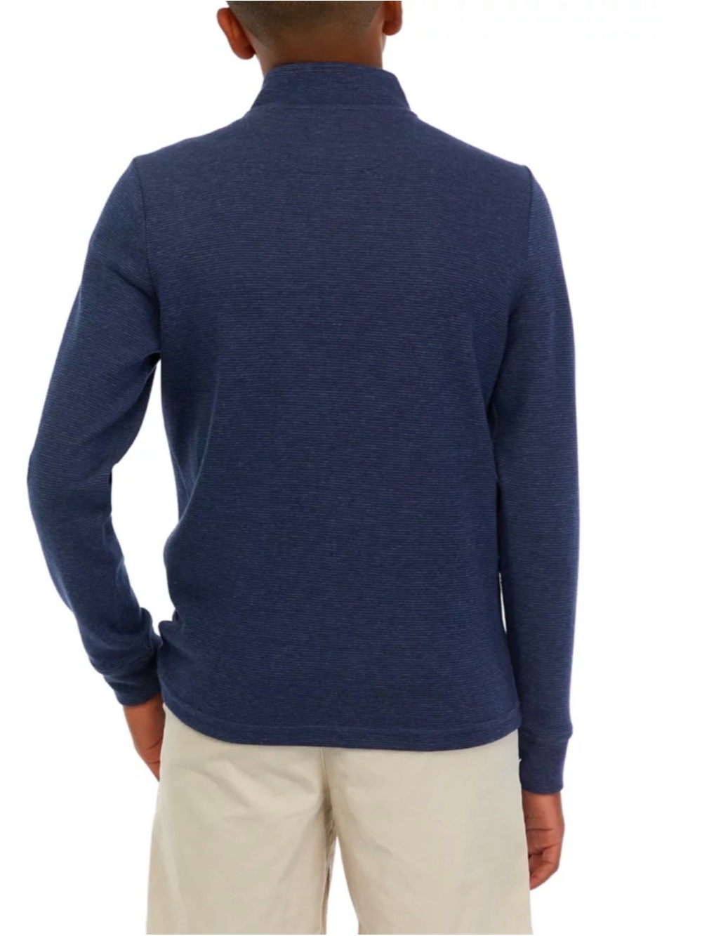 Vineyard Vines Saltwater 1/4 Zip Pullover Boys L 16 Navy Blue Sweater Whale - Picture 3 of 13